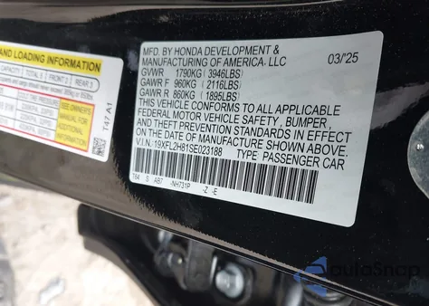 2025 Honda Civic Sport from USA, damaged, VIN 19XFL2H81SE023188